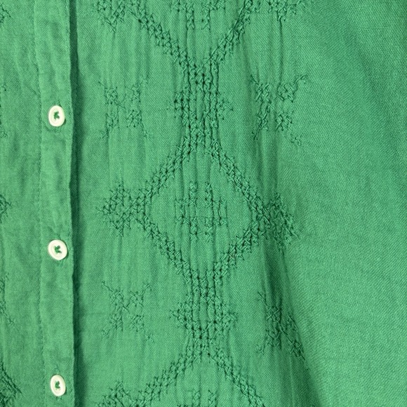 HARTFORD‎ Short Sleeve Top Women's Size 0 Green Button Up Blouse Boho NWOT - Picture 4 of 7